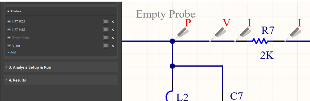When a Probe is not correctly connected, it will display the text Empty Probe.