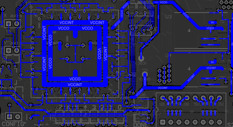 The board shown with Object set to Tracks (In Any Net). Layer is set to Bottom Layer.