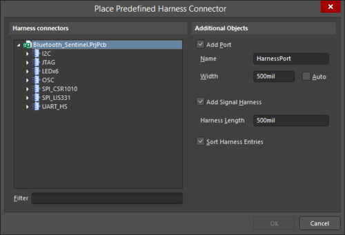 The Place Predefined Harness Connector dialog