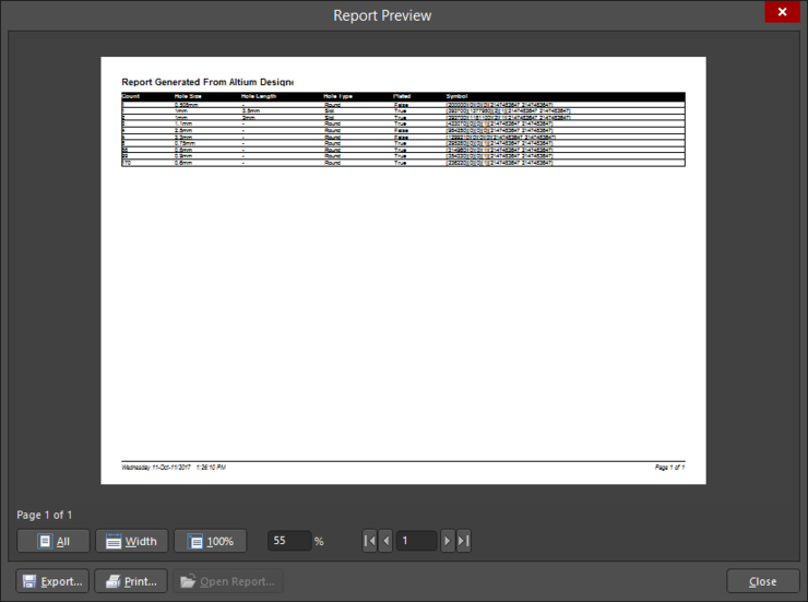 The   Report Preview dialog