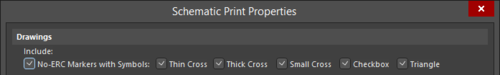Control the printing of No ERC markers in the Schematic Print Properties dialog.