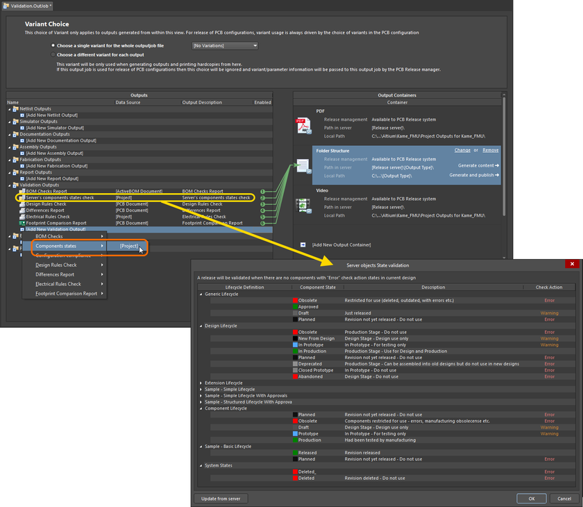 Add and configure a component state check as part of your overall validation regimen during board design release.
