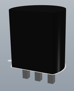 TO-92 transistor 3D model created from 3D Body objects, first image