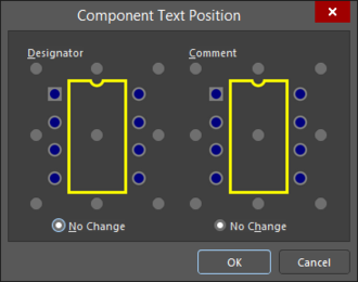 The Component Text Position dialog