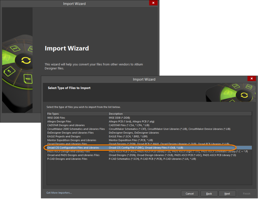 Import Wizard Select Files