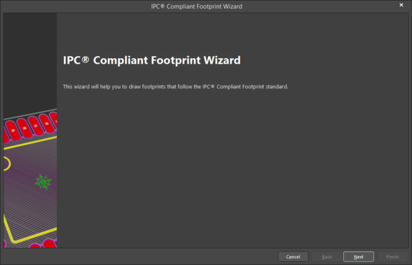 IPC Compliant Footprint Wizard dialog