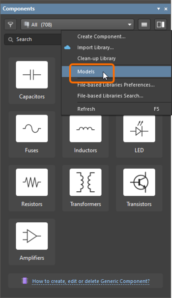 Enable visibility of Models in the Components panel