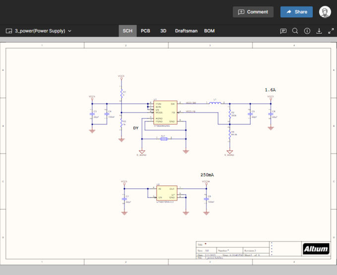 The SCH data view presents the currently selected schematic source document.