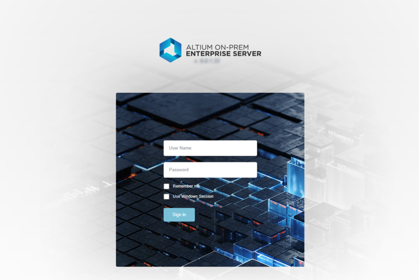 Access the Enterprise Server and its associated platform services through a preferred external browser. Hover over the image to see the effect of successfully signing in to the interface.