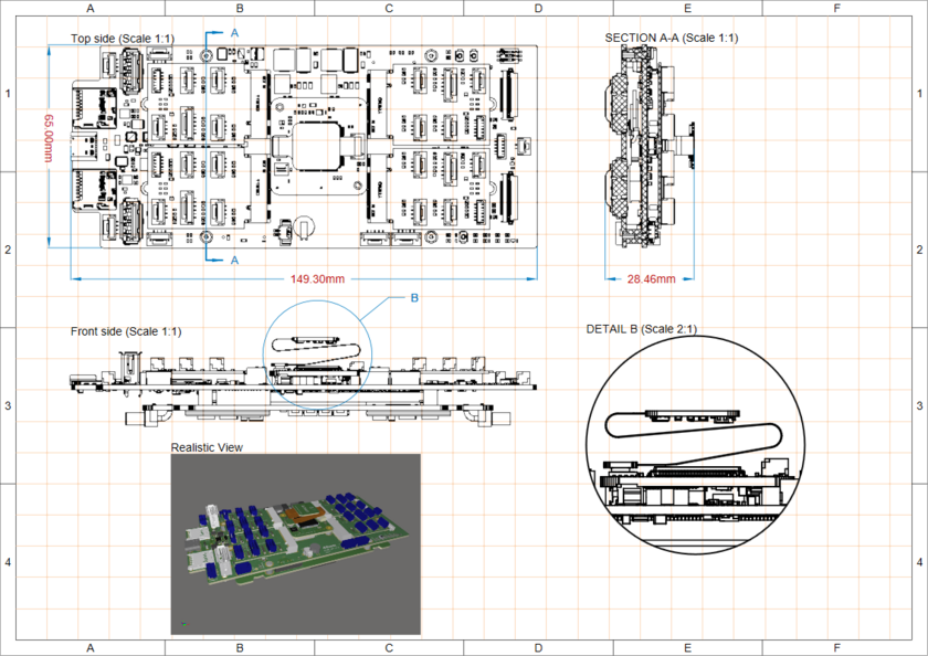 An example of a Multi-board project Draftsman drawing.