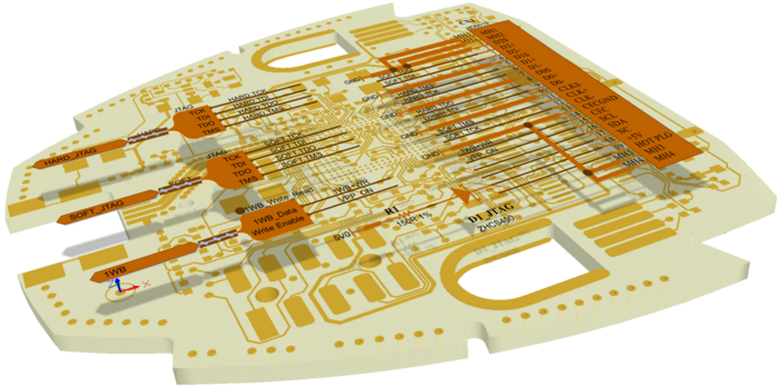 The software manages the connective data across the schematic and the PCB.