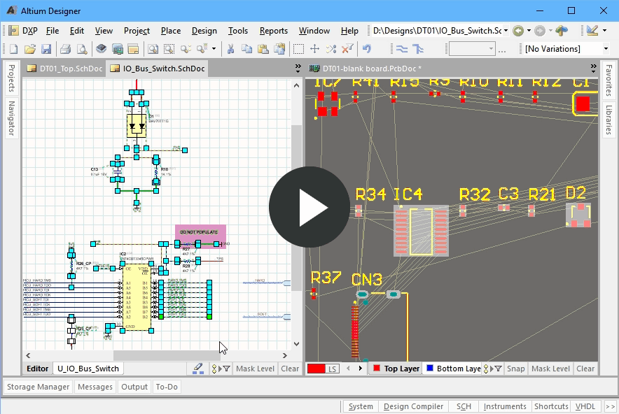 Use cross selection to quickly select PCB components directly from the schematic.