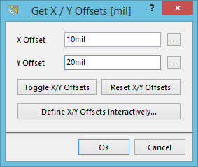 The Get X/Y Offsets dialog.