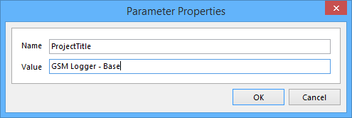 The Parameter Properties dialog