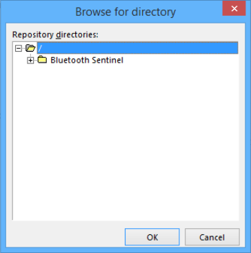 The Browse for Directory dialog.
