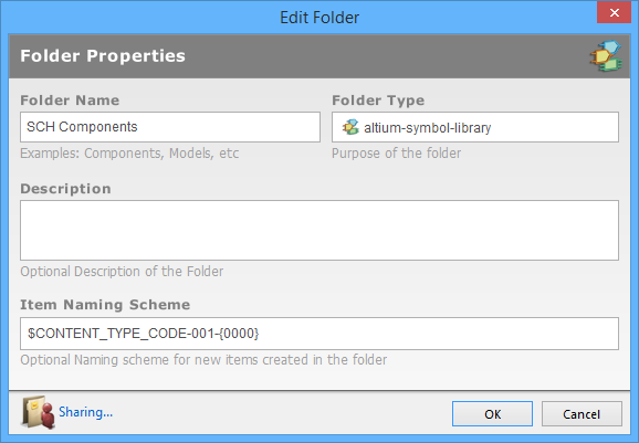 The Folder Properties dialog.