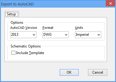 The Export to AutoCAD dialog