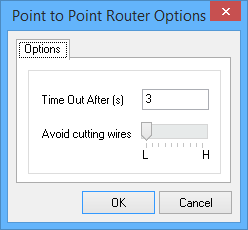The Point to Point Router Options dialog.