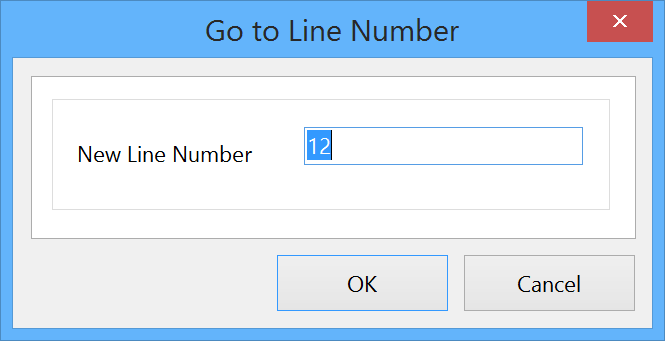 The Go to Line Number dialog