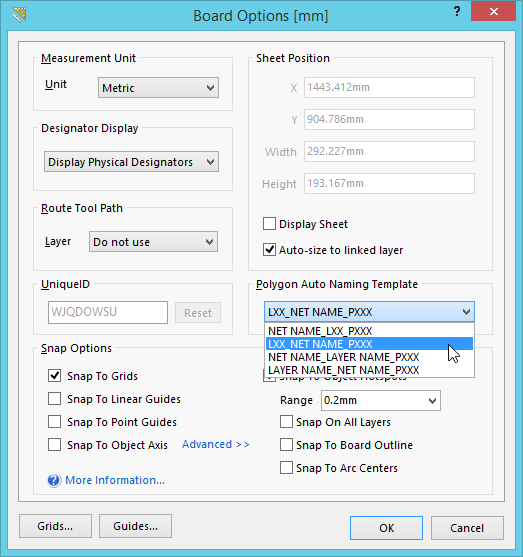 Select the preferred Auto Naming scheme in the Board Options dialog.