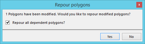 If the Always repour polygons on modification option is disabled, then this dialog will appear.