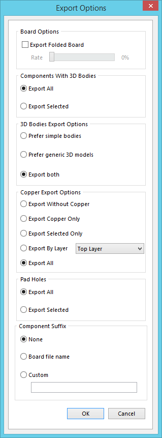 Parasolid export supports including the copper in the exported file.