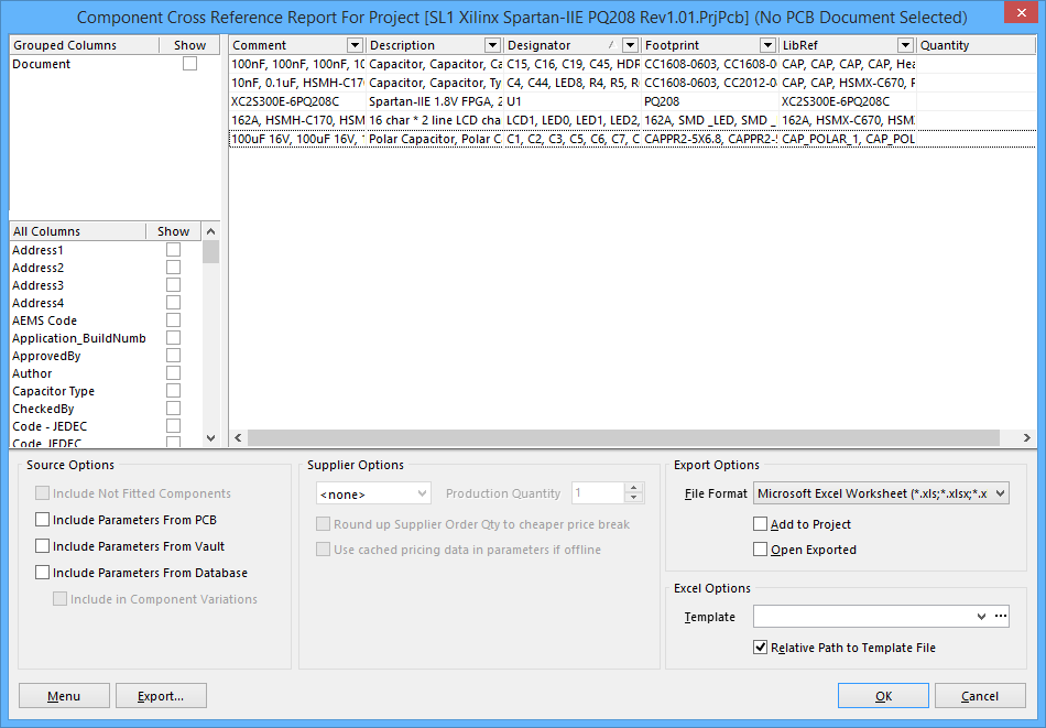 Three variations of the Report Manager dialog