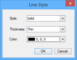 The Line Style dialog.