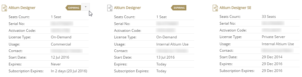 Enable subscription auto pay from the overview for the license (roll the mouse over the image to reveal the Auto Pay command on the drop-down menu).