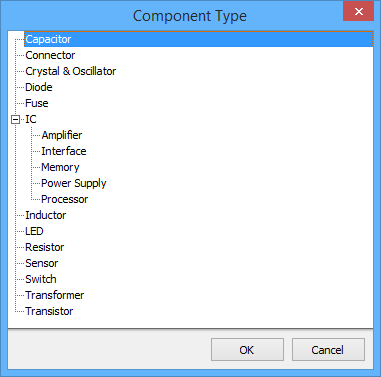 The Component Type dialog