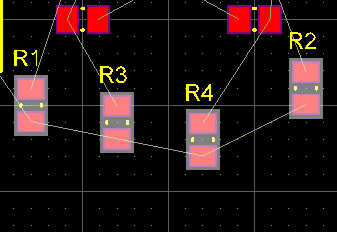 Select, then align and space the resistors.