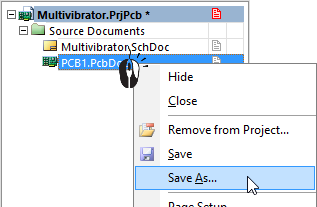 Save the PCB file with a meaningful name.