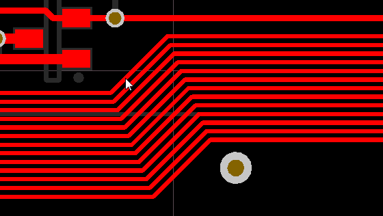 An example of dragging multiple tracks, by setting the routing conflict mode to Push.
