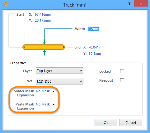 The Track dialog with Mask Expansion settings highlighted.