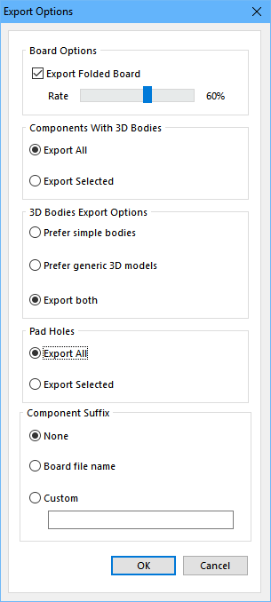 Configure the STEP export options as required.