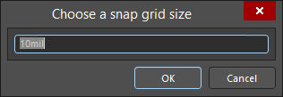 The Choose a snap grid size dialog