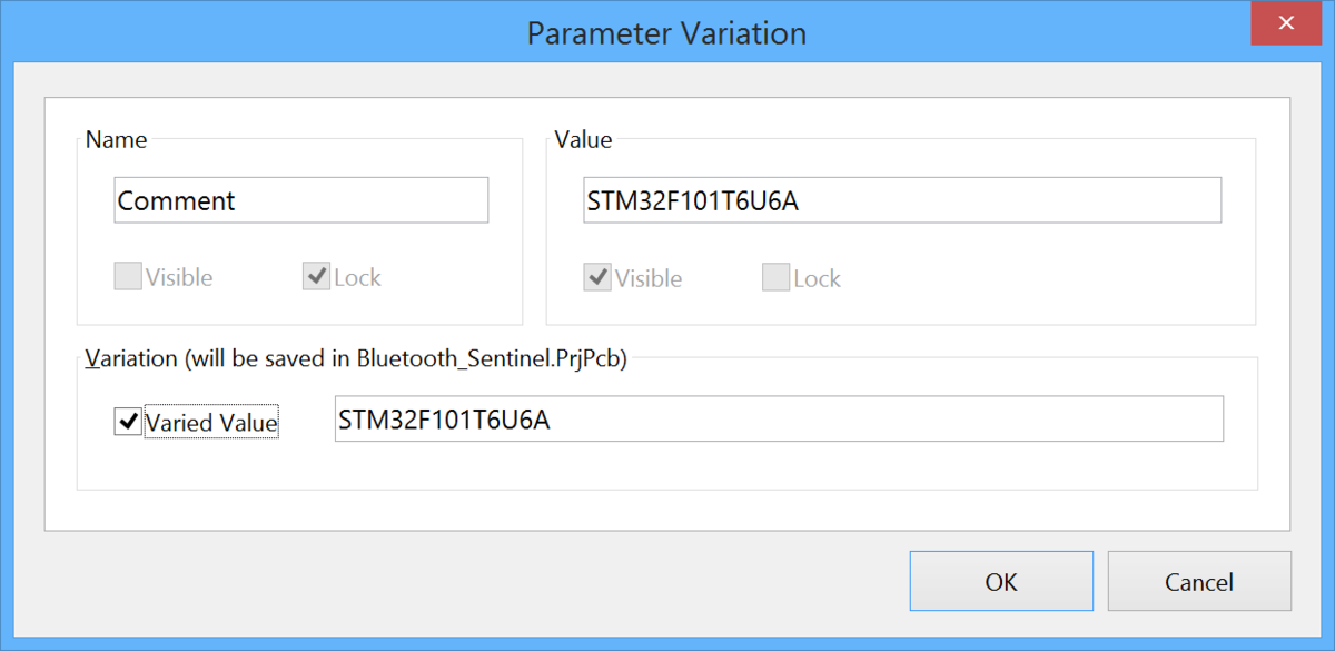 The Parameter Variation dialog