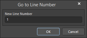 The Go to Line Number dialog