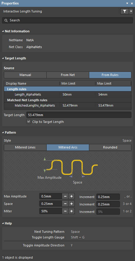 Press TAB during length tuning to open the panel in Interactive Length Tuning mode,

where you can select the target length mode and adjust the accordion parameters.