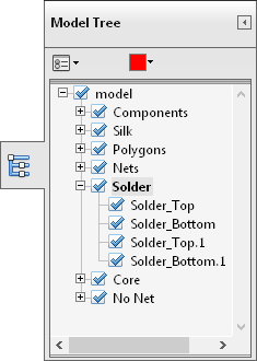 The Model Tree navigation pane is particularly useful

for controlling the display of specific components and nets.