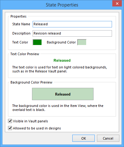 The State Properties dialog