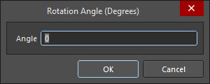 Диалоговое окно Rotate Angle (Degrees) (Draftsman)