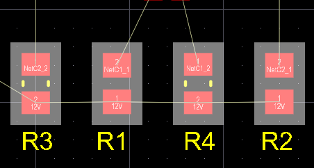 Select then align and space the resistors.