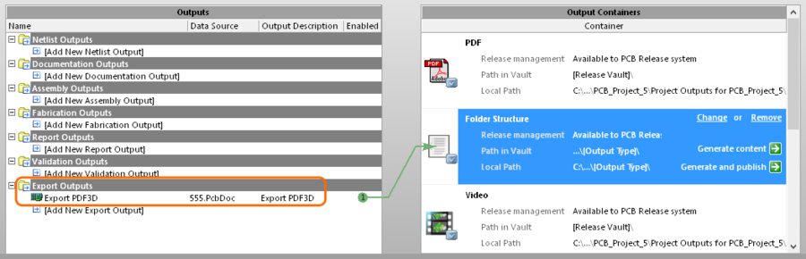 設定した出力ジョブ内からローカルフォルダへ  PDF 3D ファイルを生成。