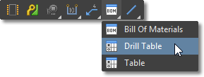 Active Bar в Draftsman, меню размещения объектов BOM / Drill / Table