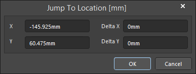 Jump To Location (PCB) Dialog