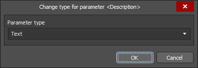 The Change type for parameter dialog