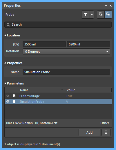 The Probe default settings in the Preferences dialog and the Probe mode of the Properties panel