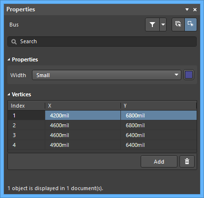 The Bus default settings in the Preferences dialog and the Bus mode of the Properties panel