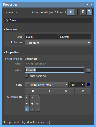 The Parameter default settings in the Preferences dialog and the Parameter mode of the Properties panel